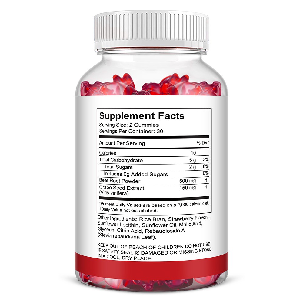 Beet Root Gummy 60 Pills Heart Health Boosts Circulation,Blood Pressure Support