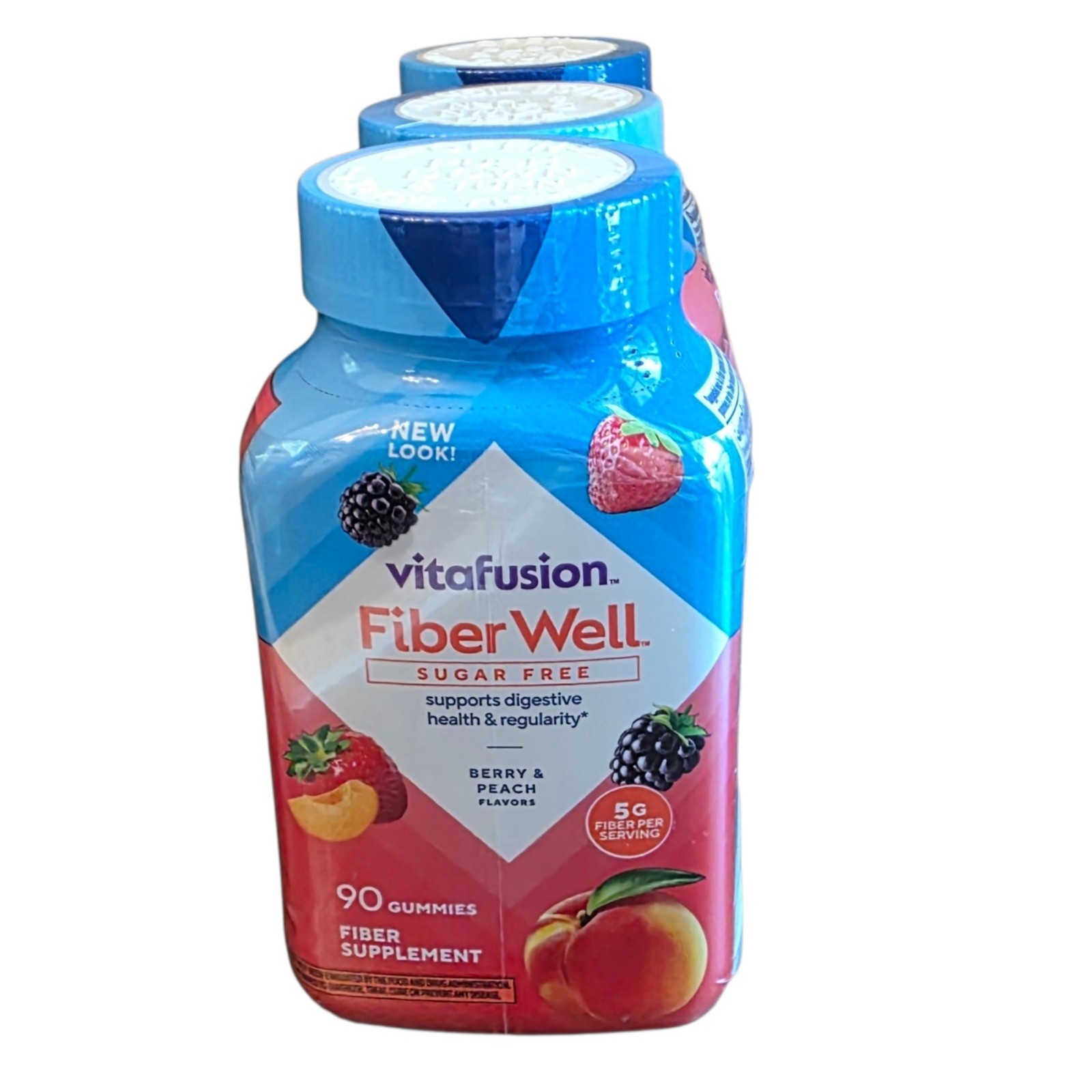 Vitafusion Fiber Well Gummies 270 Count (3 Pack of 90) Sugar Free – EXP 08/27