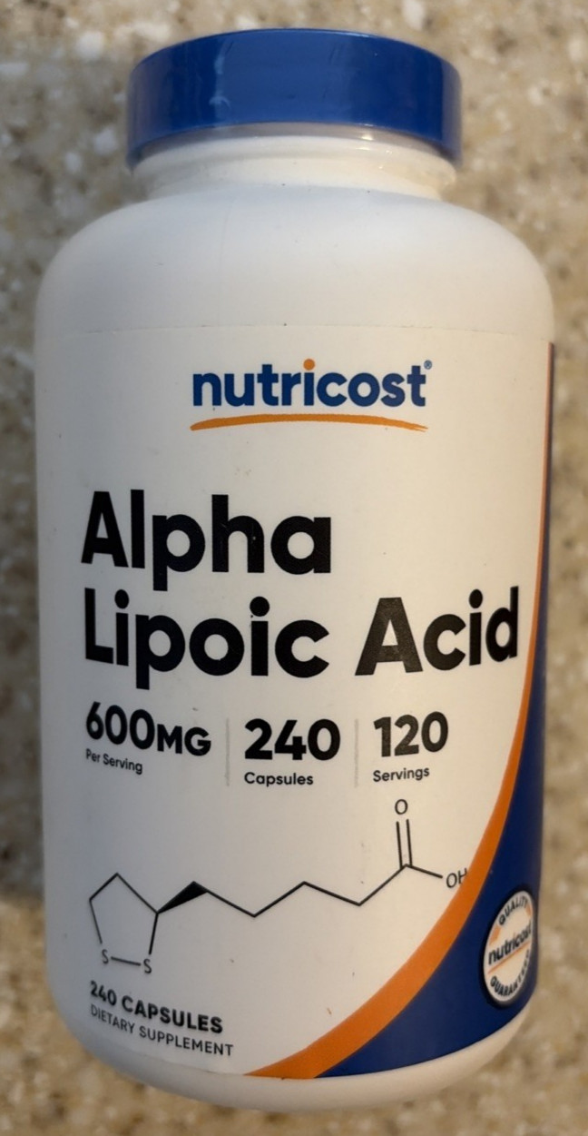 Nutricost Alpha Lipoic Acid 600mg Per Serving 240 Capsules