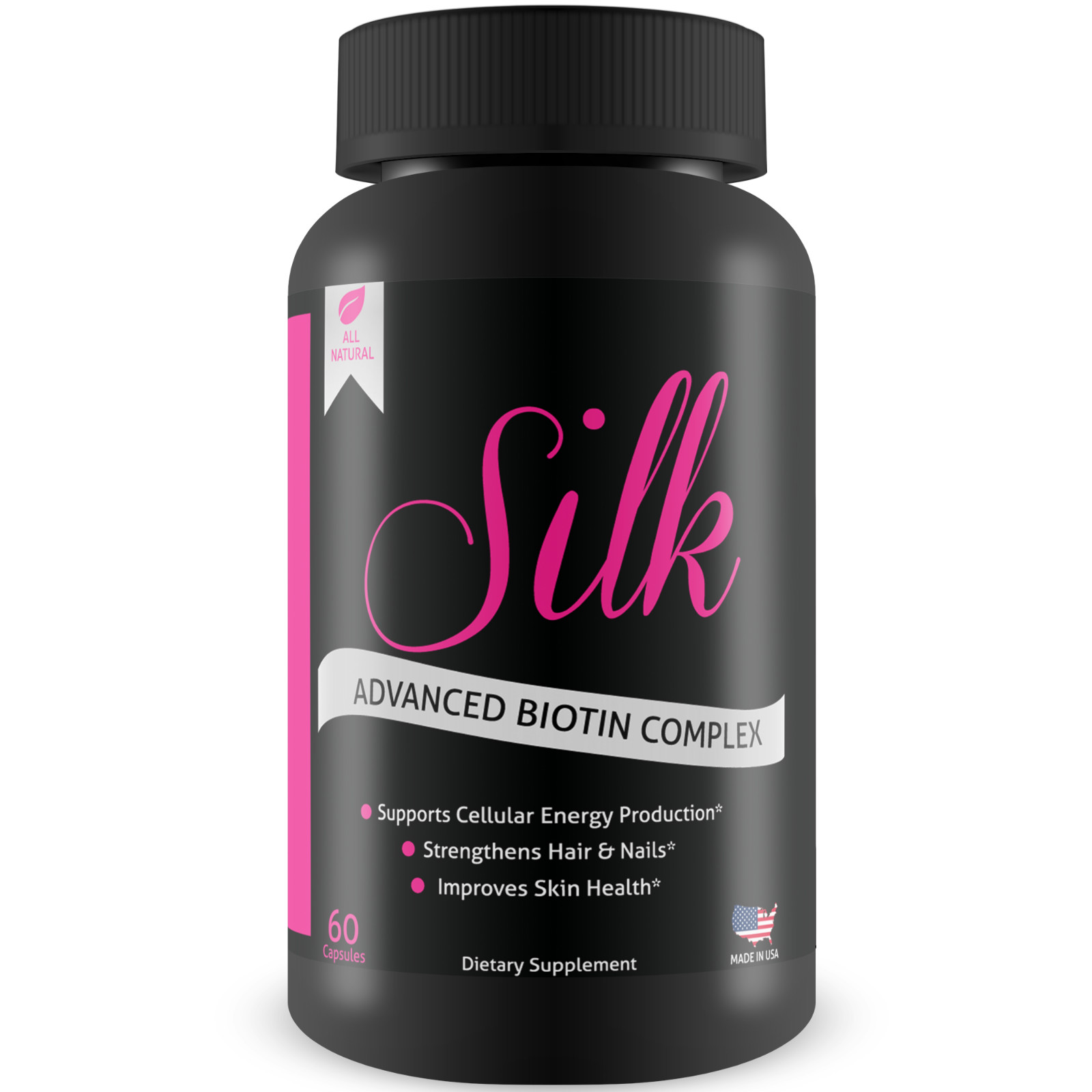 Silk Advanced Biotin Complex – Promotes Stronger, Longer Hair – Aid Skin & Nails