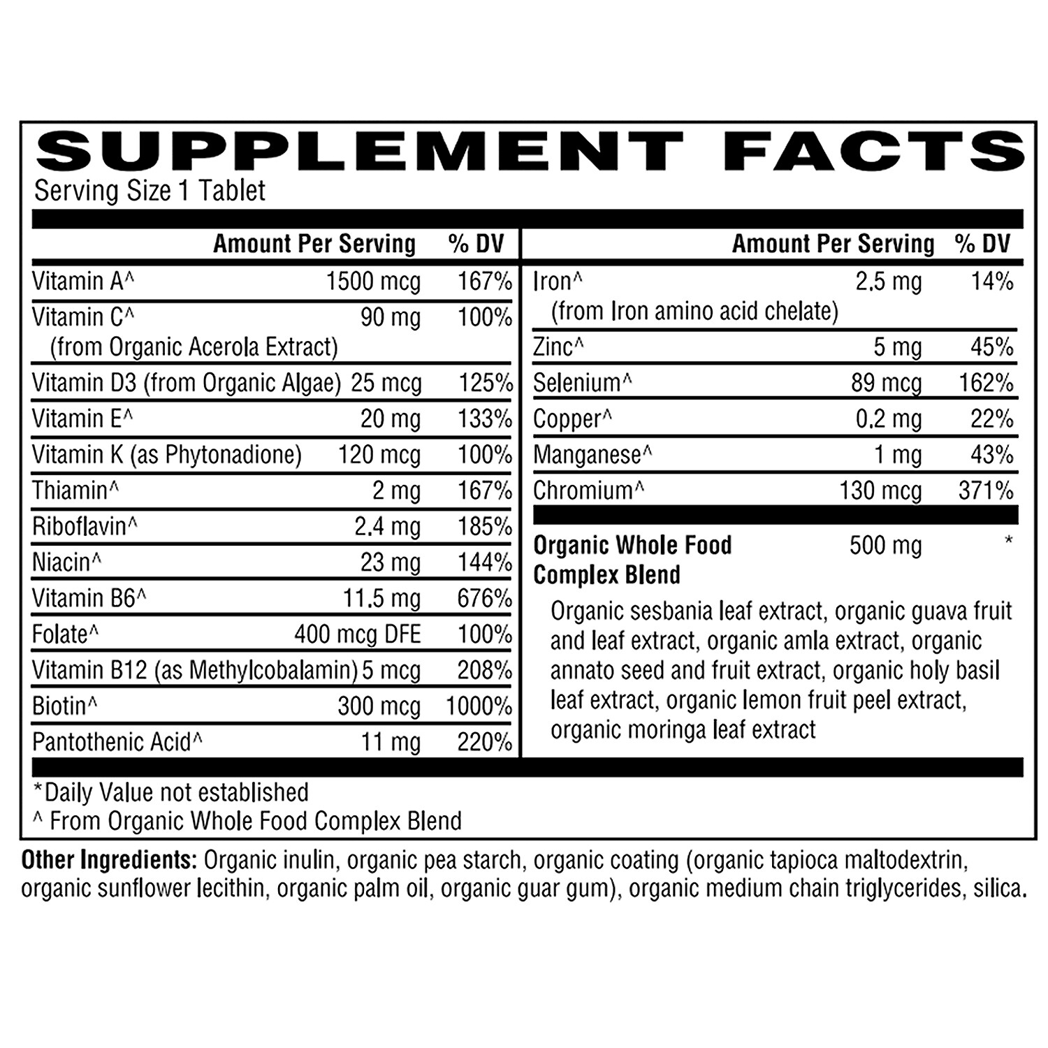 Holly Hill Health Foods Organic Once Daily Women’s Multivitamin, 30 Tablets