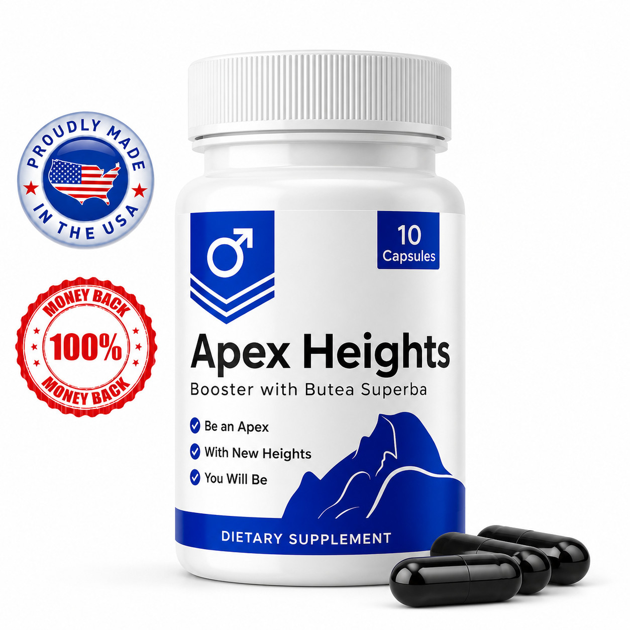 Apex Heights Male Vitality Performance Support Dietary Supplement 60 Caps F/S