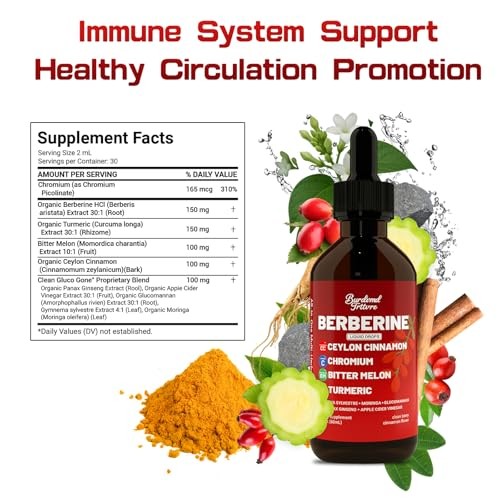Berberine Drops with Ceylon Cinnamon Supplement, Berberine 2 Fl Oz (Pack of 2)