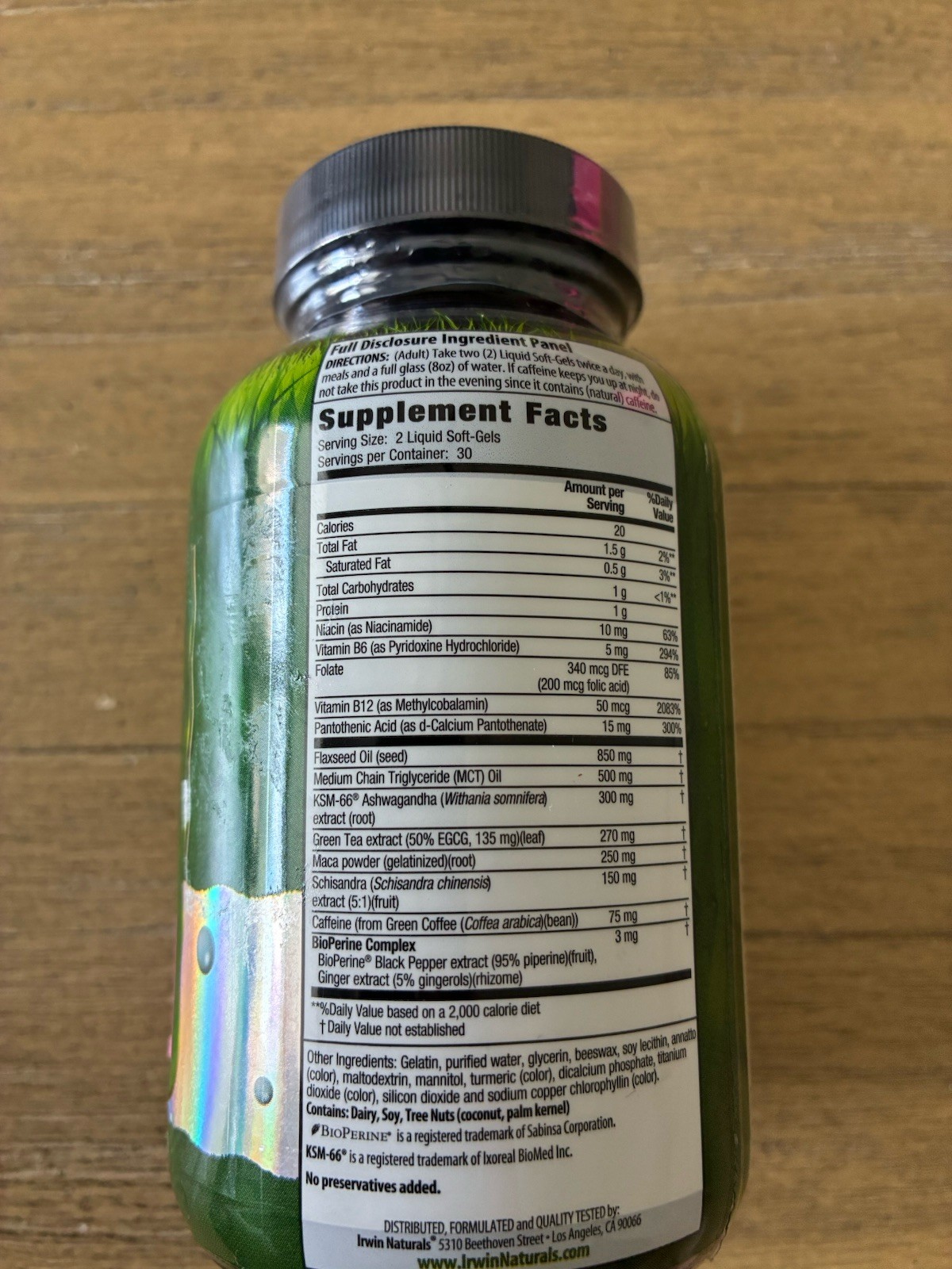 Irwin Naturals VO2 Max Performance Fat Burner BiopPerine 60 Liquid Softgels NEW