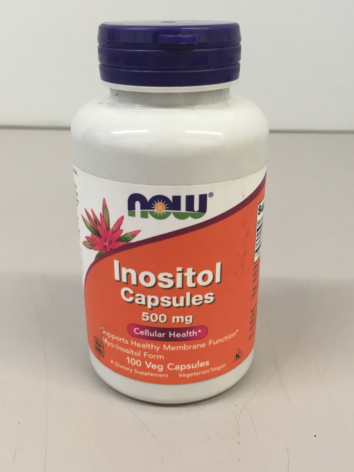NOW FOODS Inositol 500 mg 100 Veg Capsules EXP 01/2030