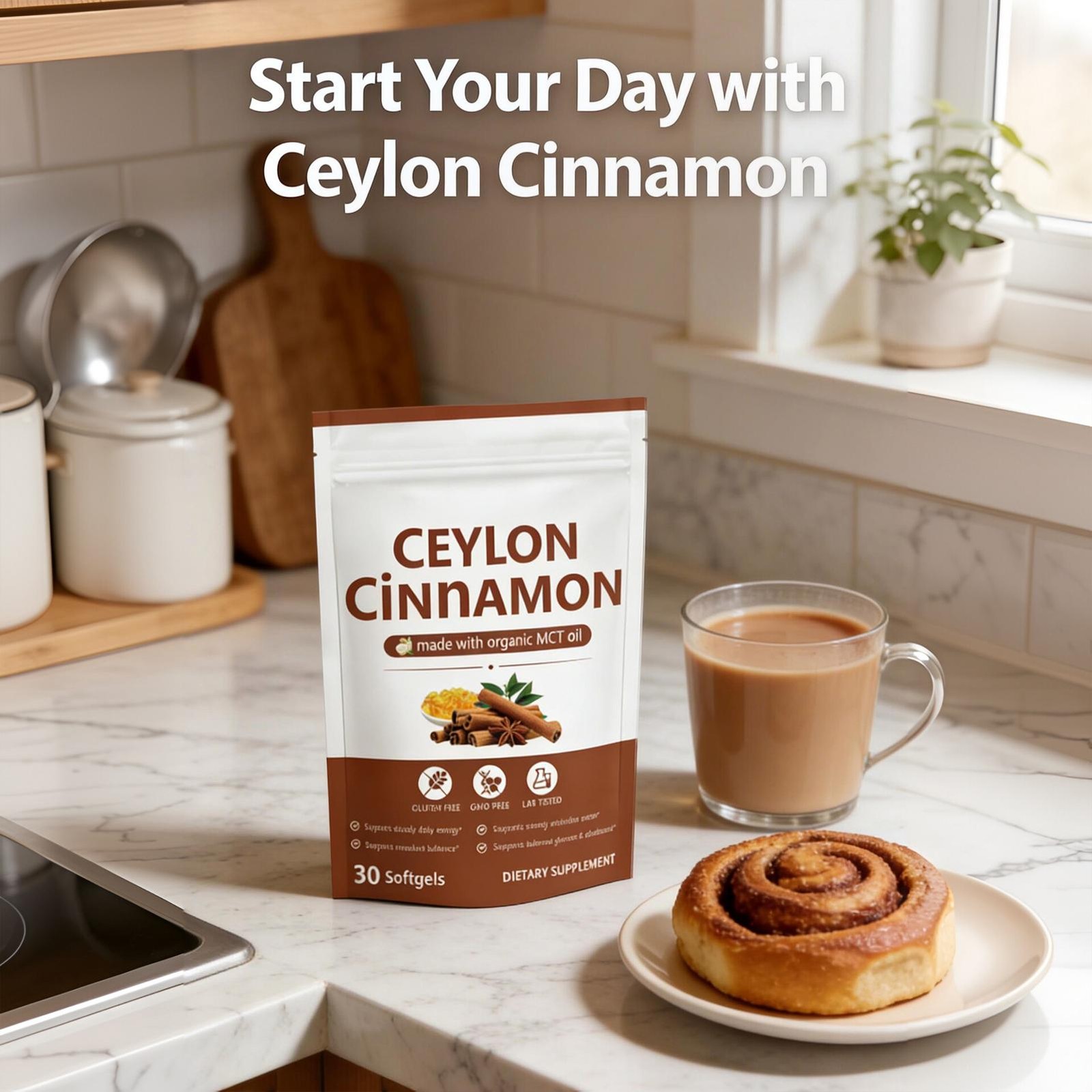 Ceylon Cinnamon Softgels with MCT Oil – 30 Softgels – True Ceylon Cinnamon Supp