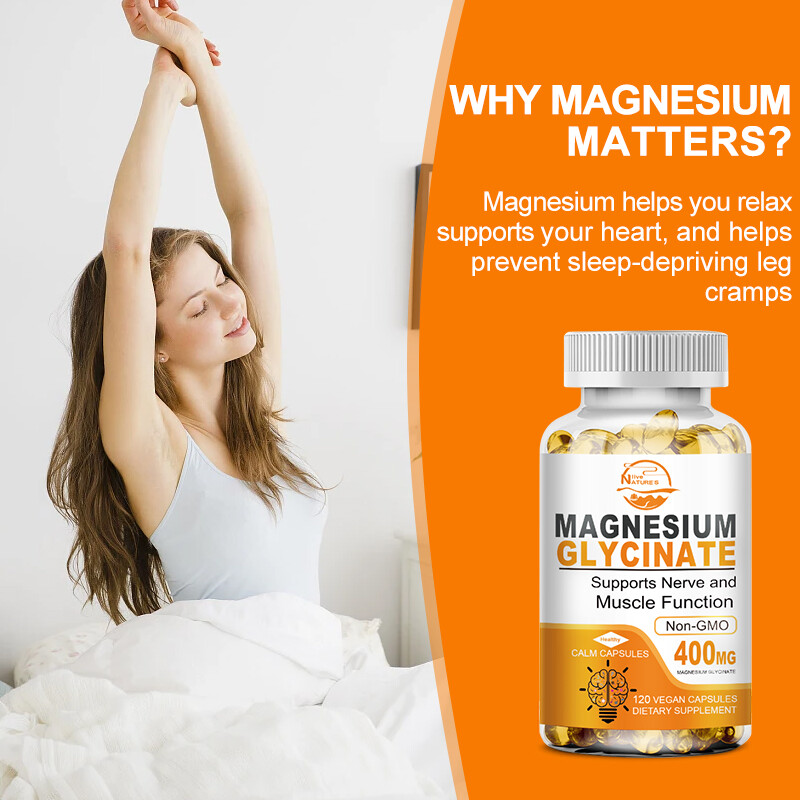 Magnesium Capsules High Absorption Natural Magnesium Glycinate Supplement