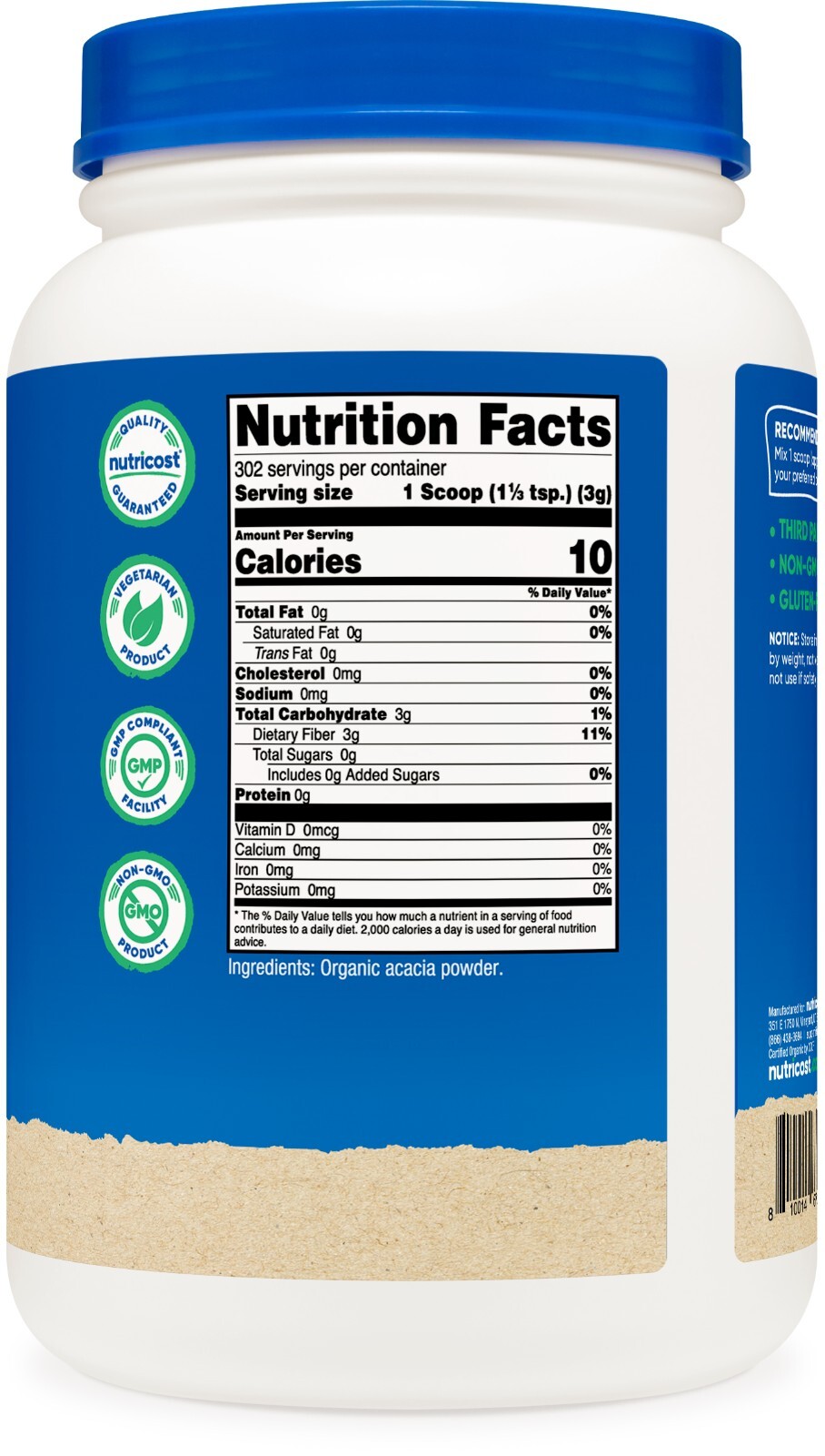 Nutricost Organic Acacia Fiber Powder (2 LB)