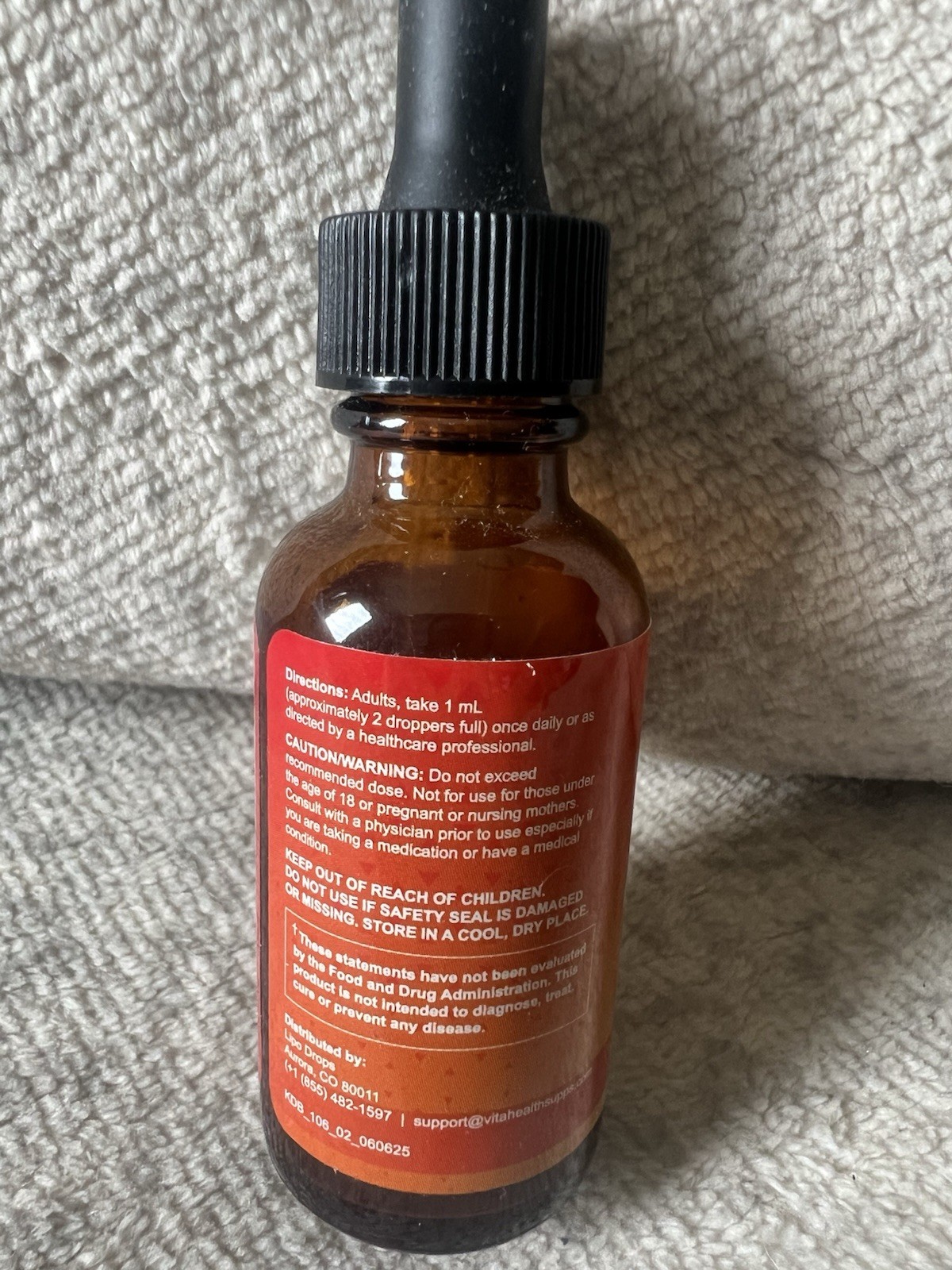 Lipo Drops Weight Management Liquid Drops w/ Chromium Picolinate 1 fl oz 30mL