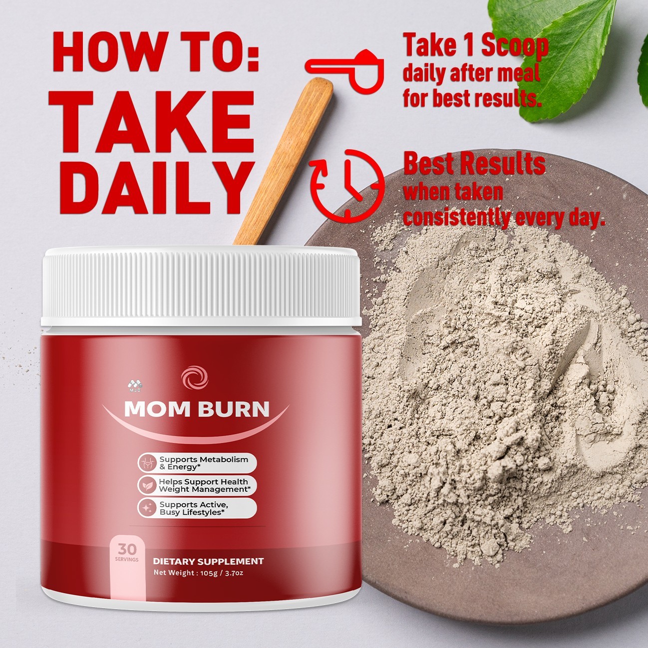 (2 Pack) Mom Burn Powder Support For Weight Management MomBurn 60 Servings