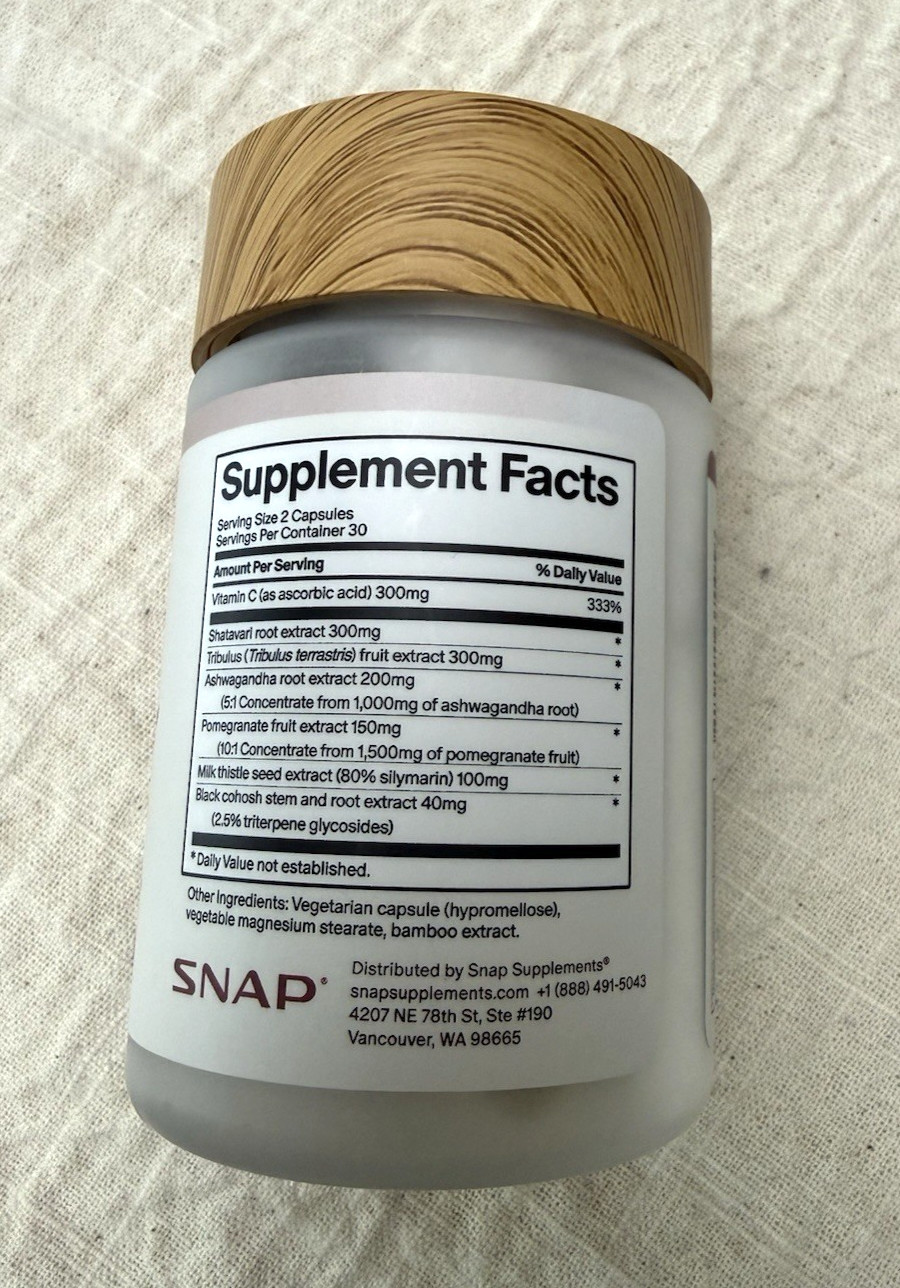 SNAP Perimeno Health Hormone Balance Vegan Gluten-Free 60 Count Exp 03/2029- NEW