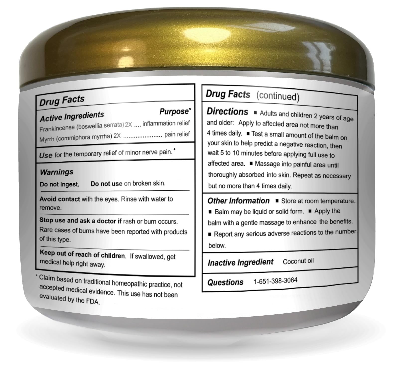 Balsamo Curativo Con Aceites Esenciales De Mirra E Incienso Para Neuropatia,