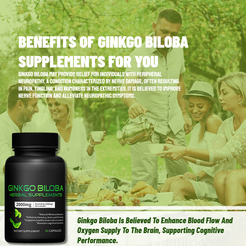 GINKGO BILOBA HERBAL SUPPLEMENTS 2000mg extract CAPSULES BRAIN &MEMORY BOOSTER