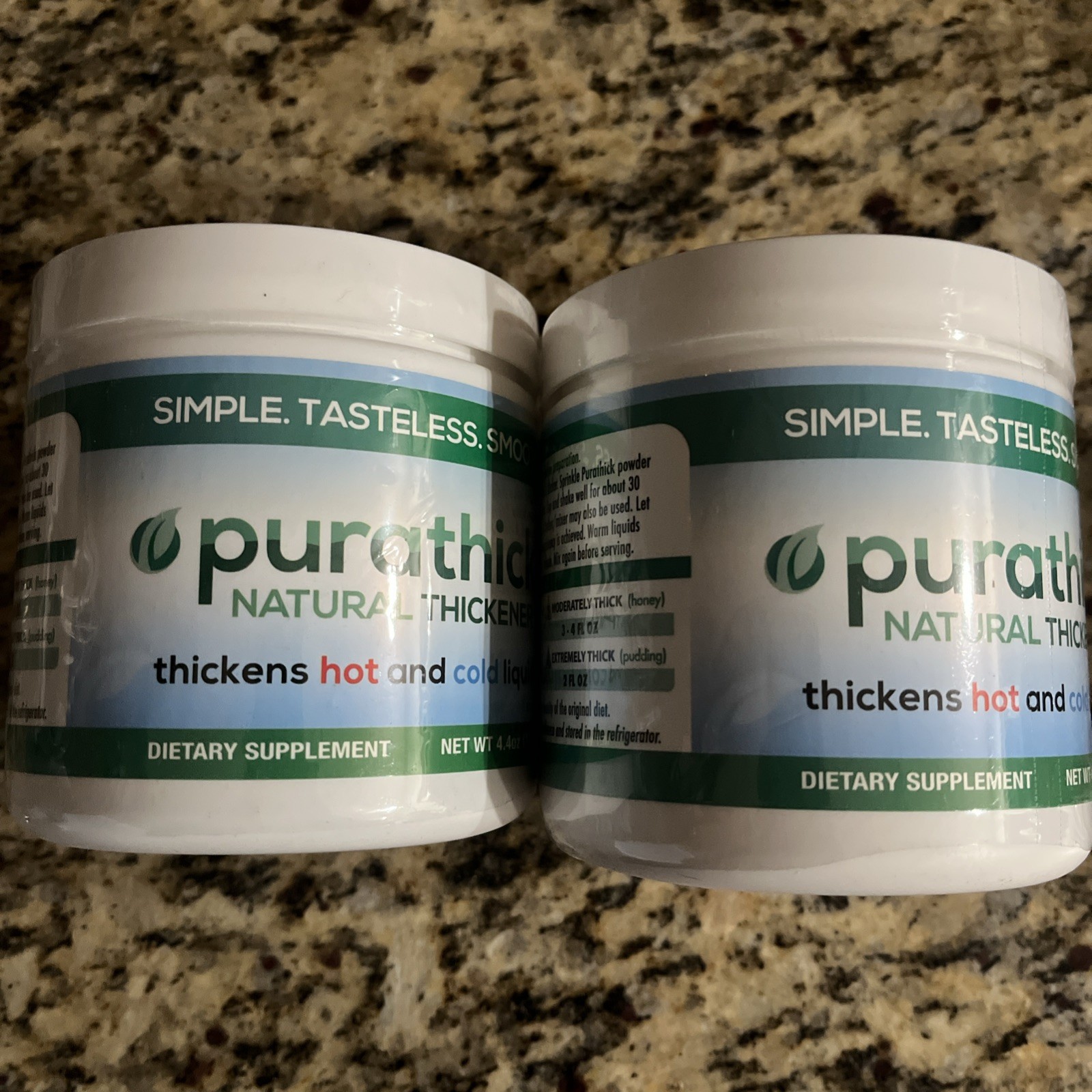 2x Organic Purathick 4.4 oz Thicken Hot & Cold Liquid Thickener Dysphasia 8/2026