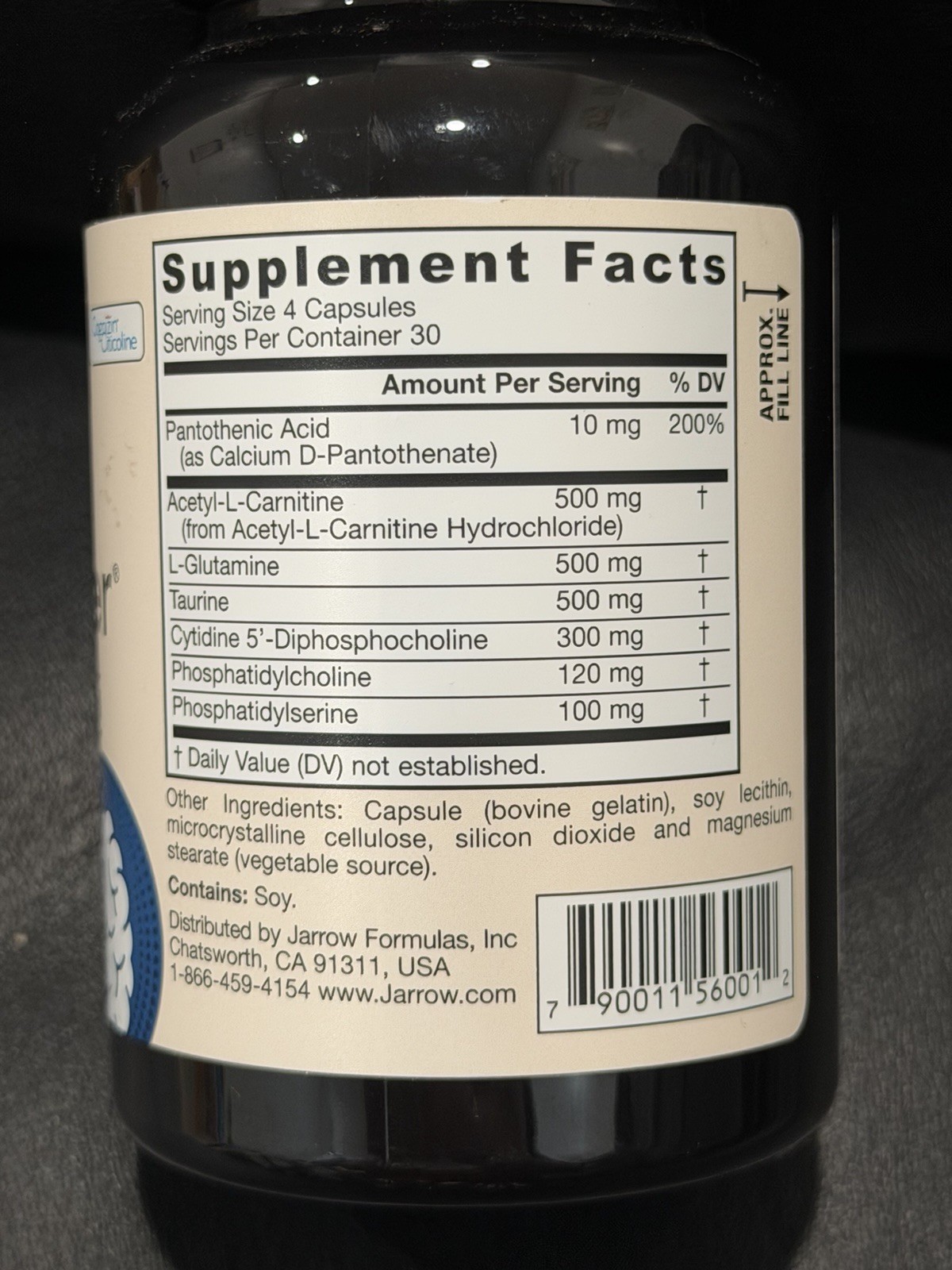 Jarrow Formulas Neuro Optimizer 120 Capsules Brain Health Pantothenic Acid
