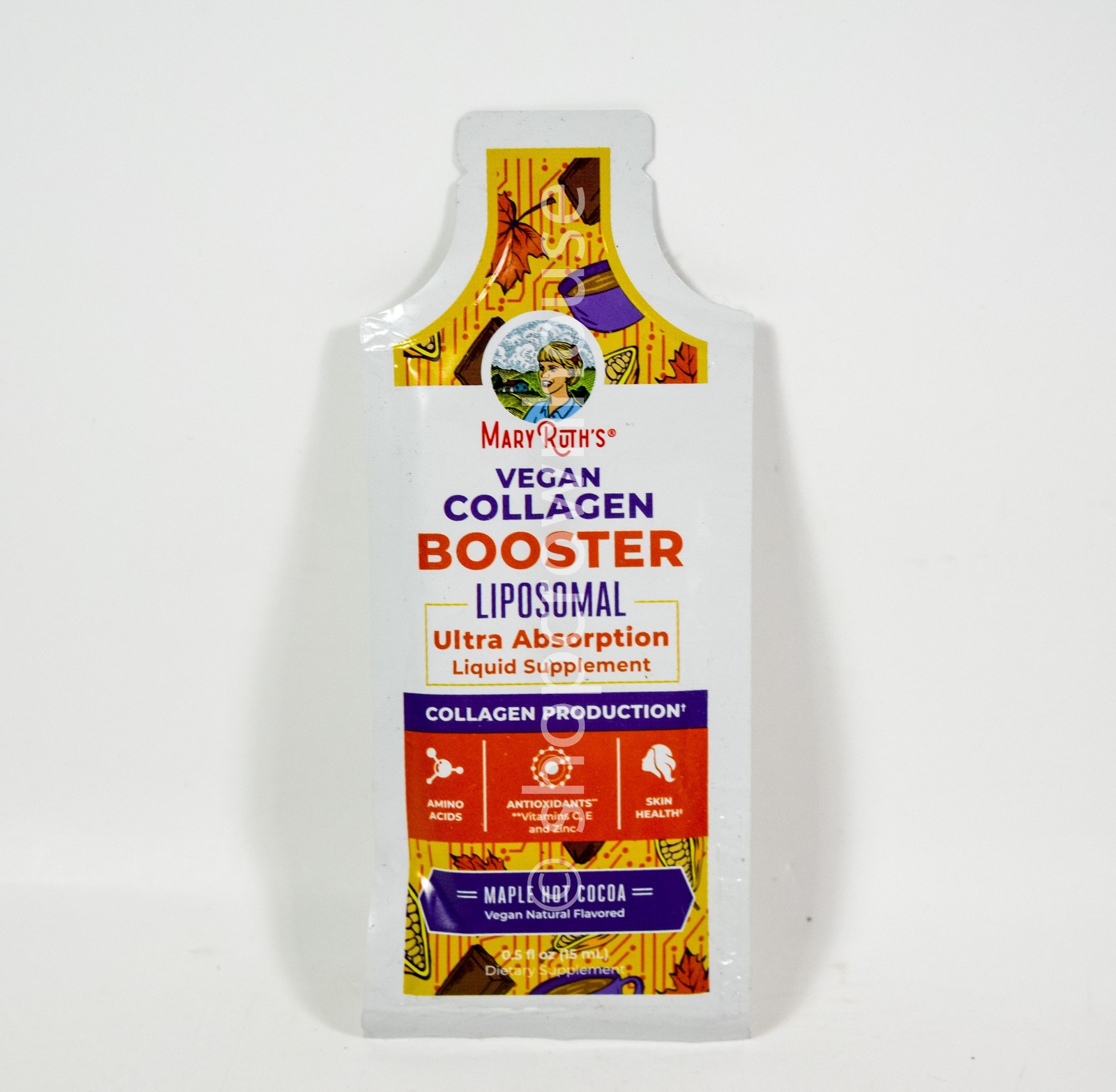 15 Mary Ruth’s Vegan Collagen Booster Liposomal, Maple Hot Cocoa 0.5oz packet