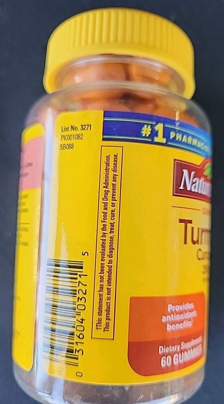 Nature Made Turmeric Curcumin 250 mg Gummies Mango Flavor 60 Gummies Exp 07/2026