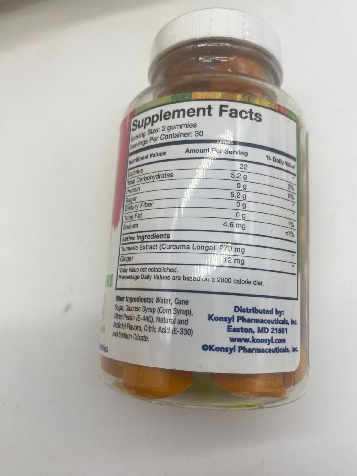 Konsyl Turmeric Ginger Gummies-Helps Support Health-60 CT Best by 2/2027