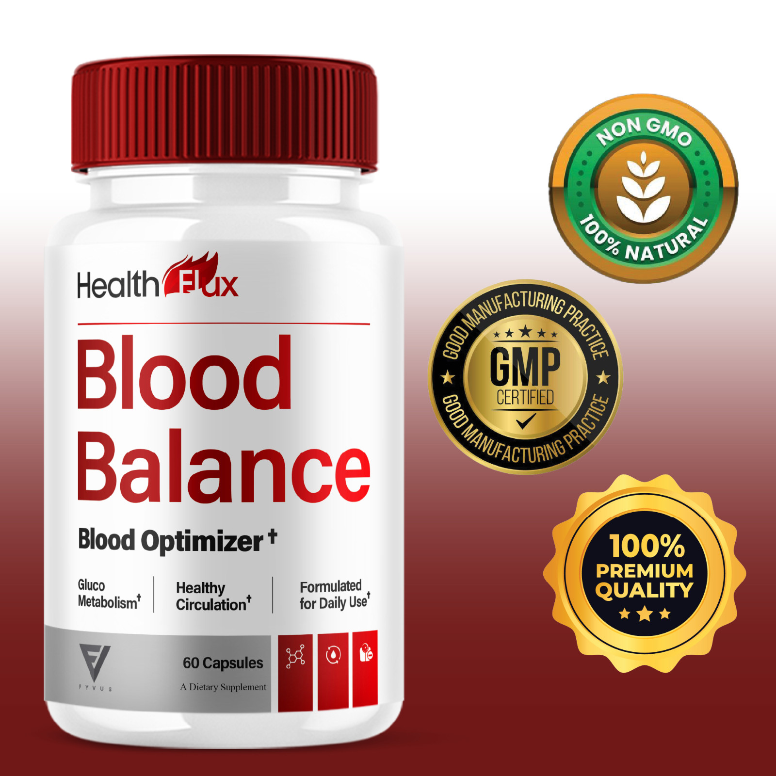 (2 Pack) Health Flux Blood Support Supplement, HealthFlux Pills (120 Capsules)