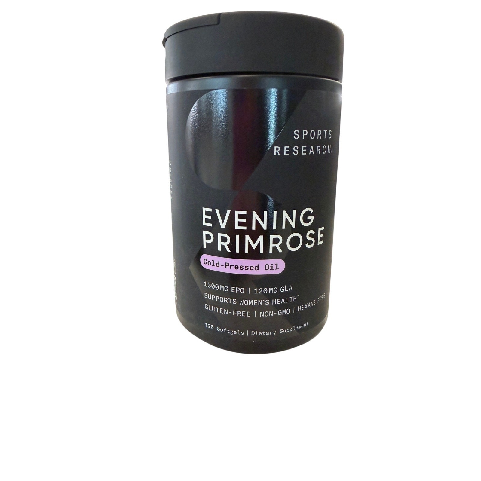Sports Research Evening Primrose Oil 1300mg Cold-Pressed 120 Softgels Gluten Fre