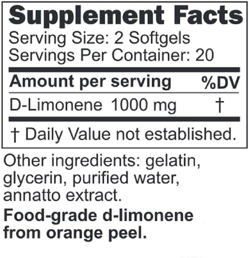 Orange Burps D-Limonene Supplement – Orange Peel Extract – 2 Packs, 80 Softgels