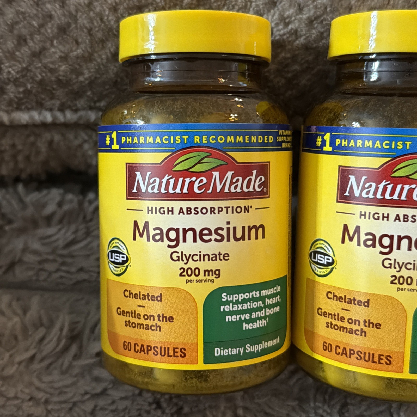 (3) Nature Made “Magnesium Glycinate” 200mg High Absorption/ 60-Capsules 03/29