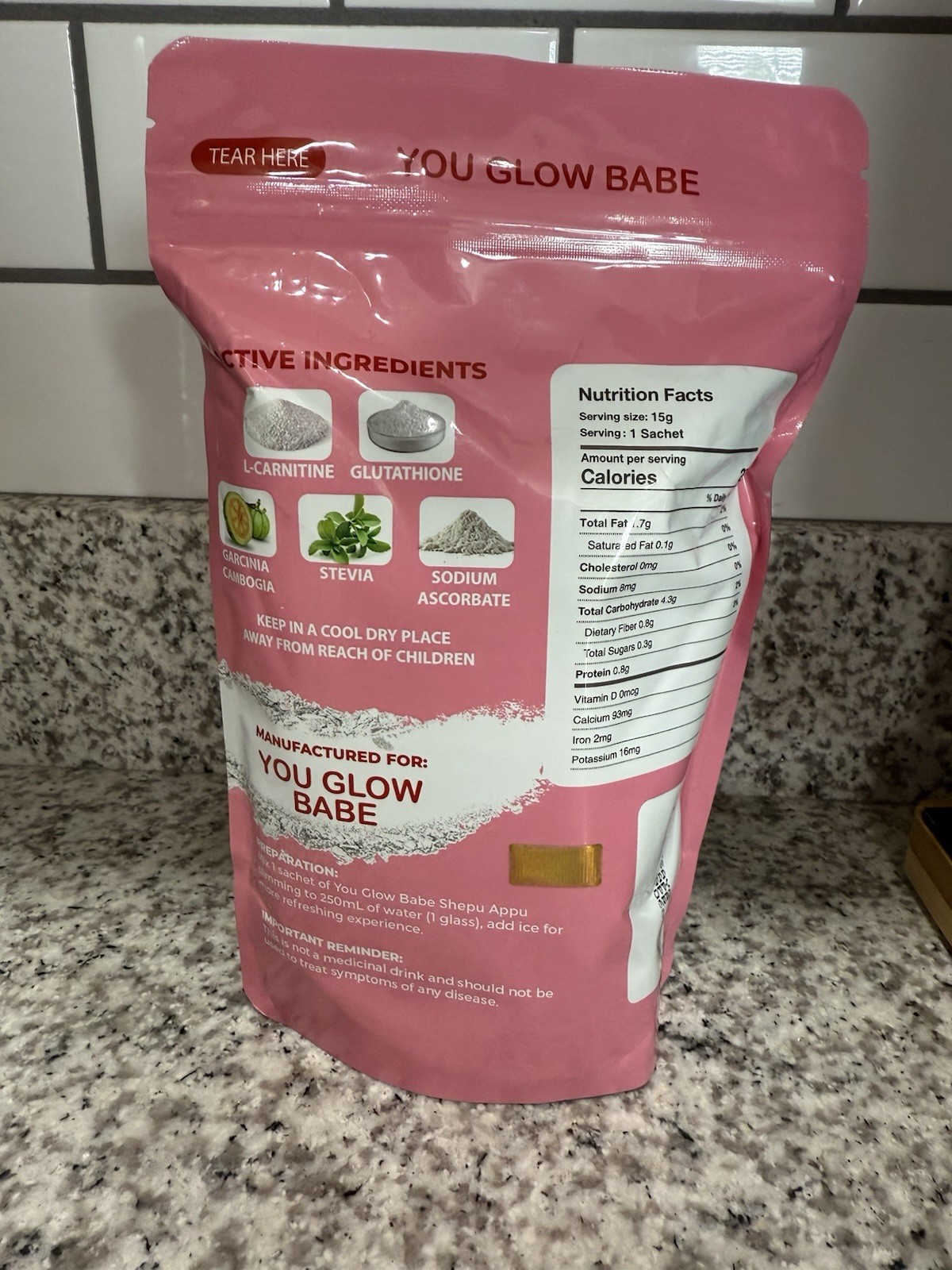 You Glow Babe Shepu Appu Dietary Supplement Powder Sachets 10x15g Wellness