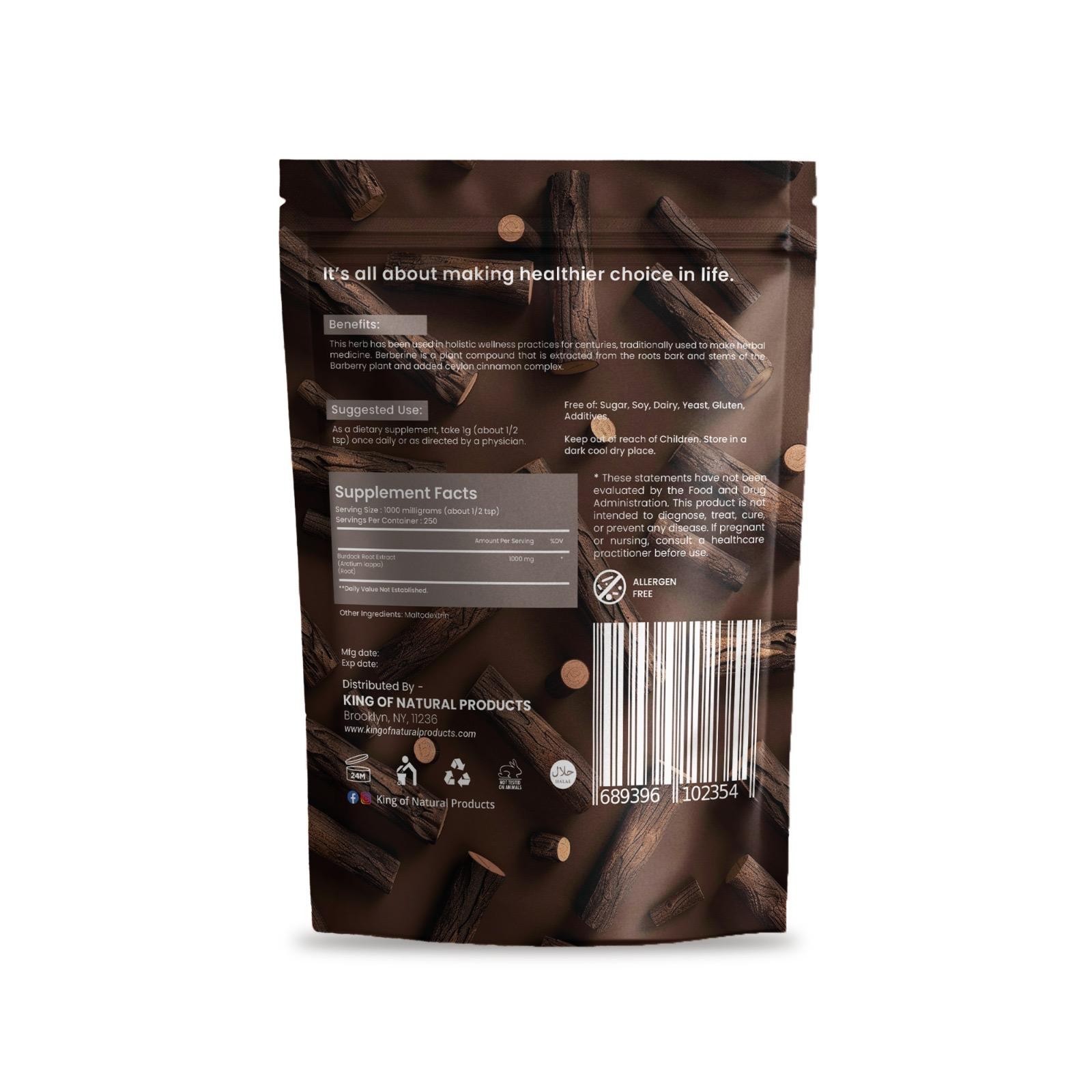 BURDOCK ROOT POWDER-NATURAL-HERBAL-VEGAN-HALAL.PLANT BASED DIATERY SUPPLEMENT