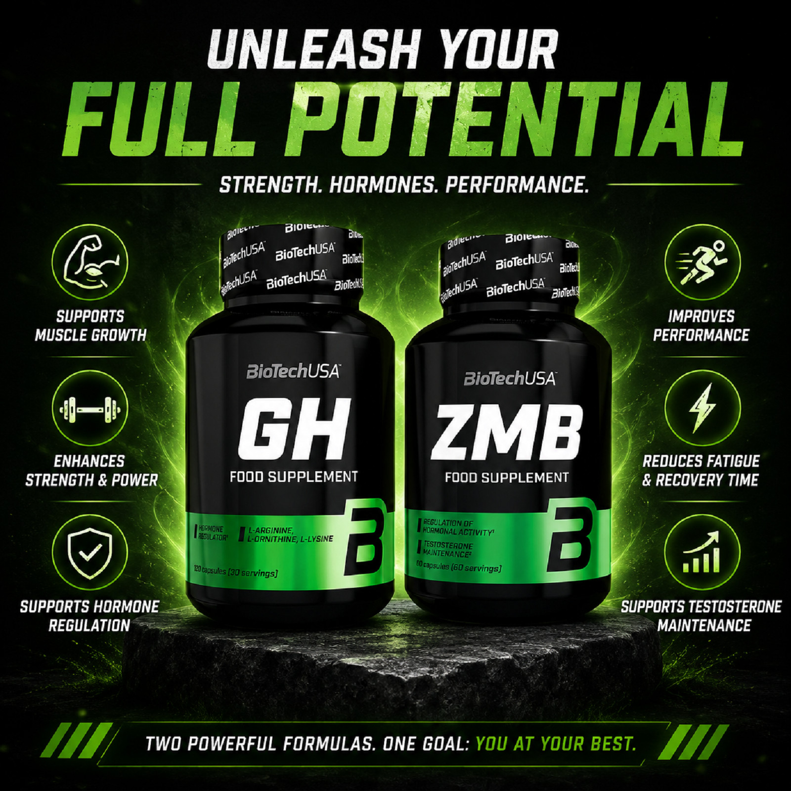 GH Regulator + ZMB – Building muscle mass, Regeneration Muscle pump, Testo-level