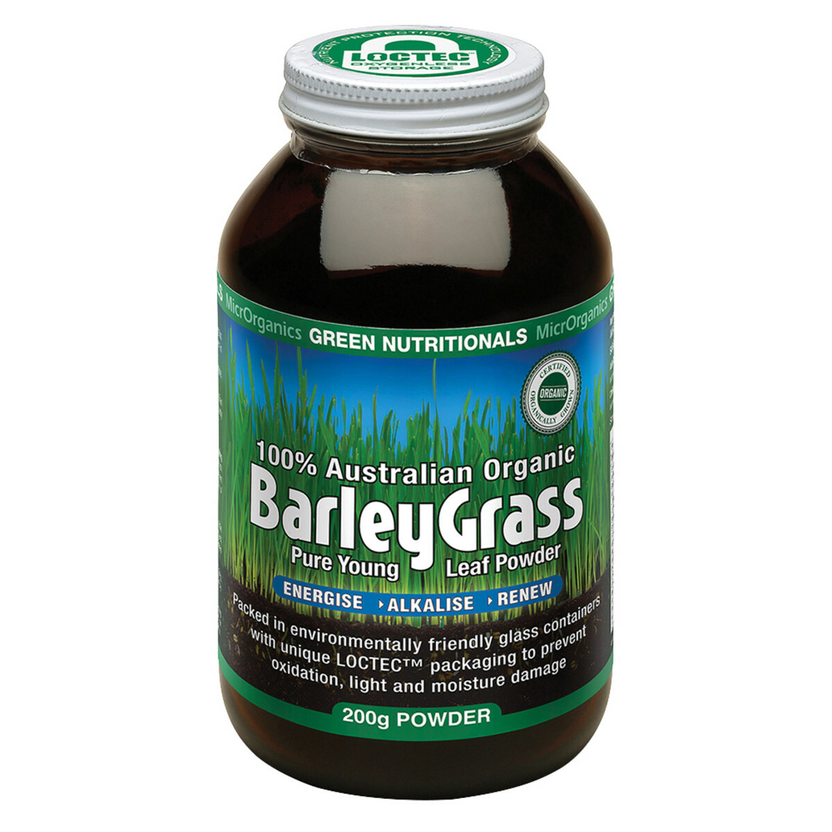 MicrOrganics Green Nutritionals Organic Australian BarleyGrass 200g Barley Grass