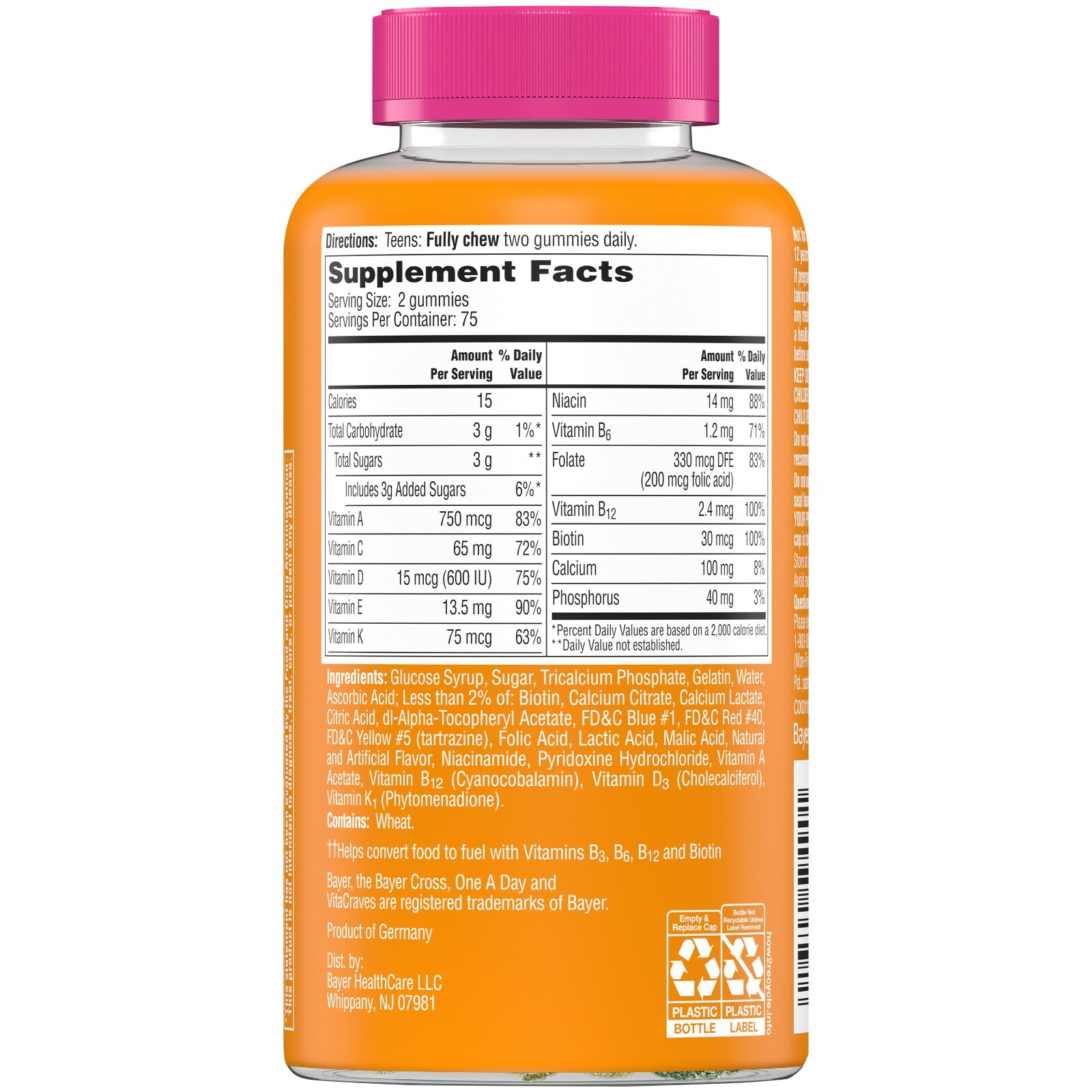 One A Day For Her Teen Multivitamin Gummies, 150 Ct