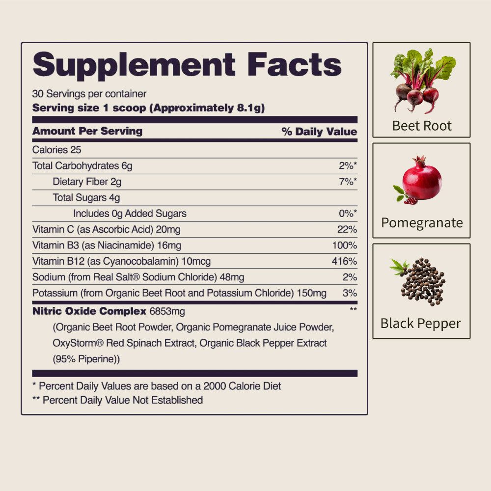 Snap Heart Beets Powder USDA Cardiovascular Superfood Nitric Oxide Booster