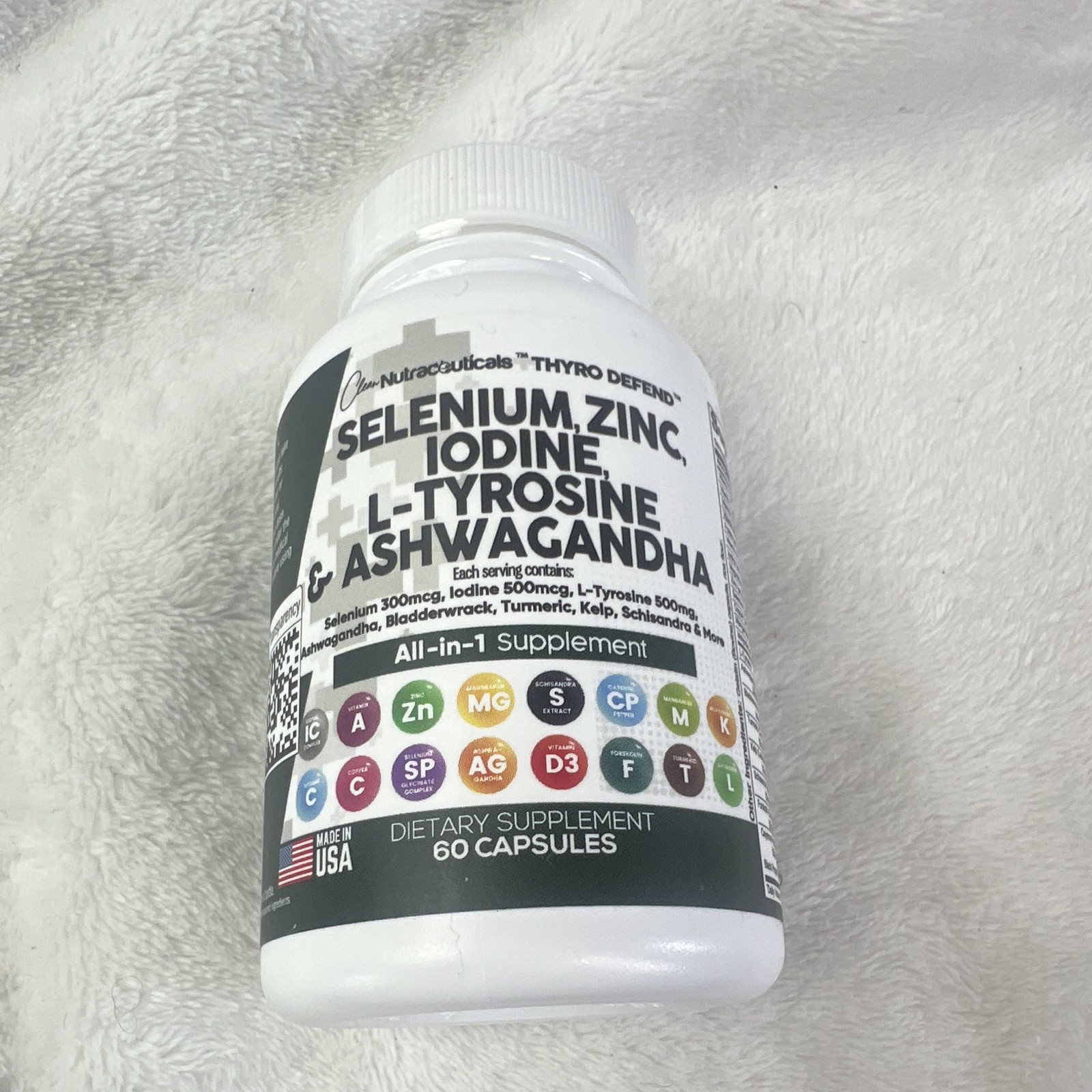 Clean Nutraceuticals Thyro Defend Thyroid Support Selenium Zinc Iodine 60 Caps