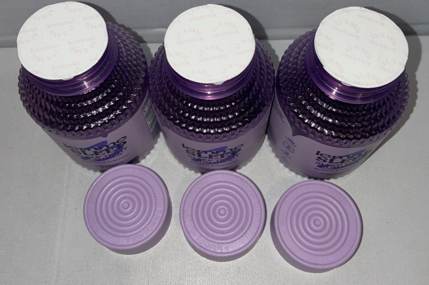 Lot Of 3-LEMME SLEEP SLEEP TIGHT GUMMIES Melatonin Magnesium 60 Ct Each