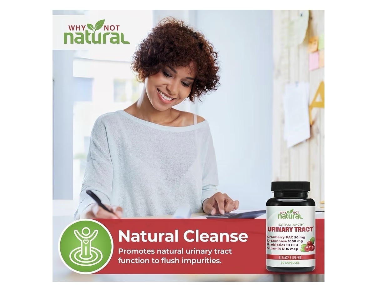 Why Not Natural Extra Strength Urinary Extract 5-in-1 UTI with D Mannose 60Caps
