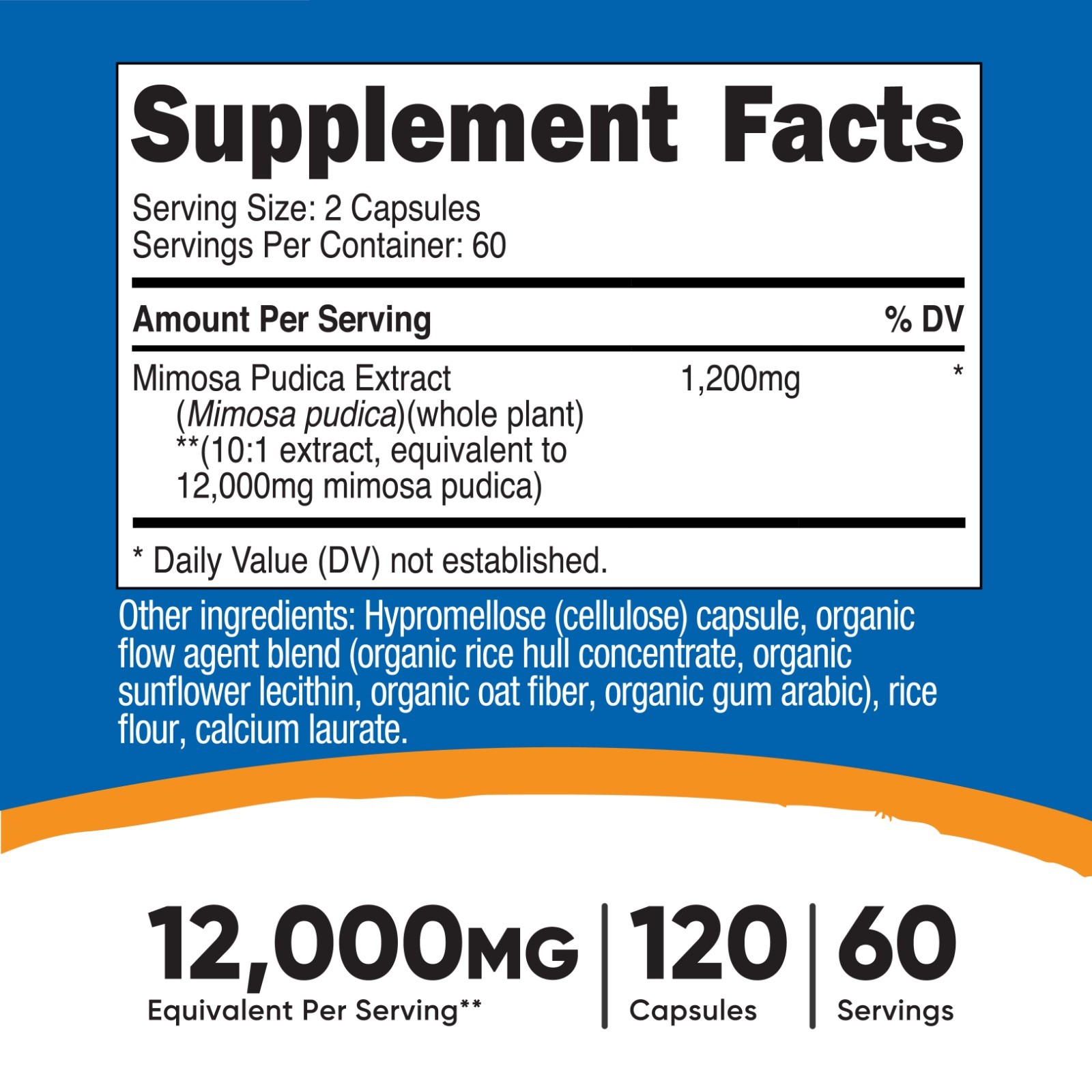 Nutricost Mimosa Pudica Seed 10:1 Extract (120 Capsules, 60 Servings) – Non-GMO