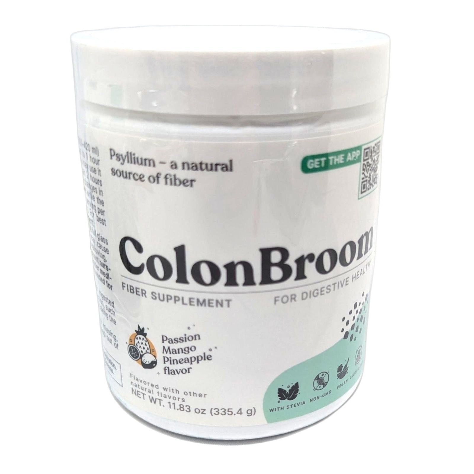 ColonBroom Fiber Supplement Passion Mango Pineapple Powder Psyllium Husk 8/2026