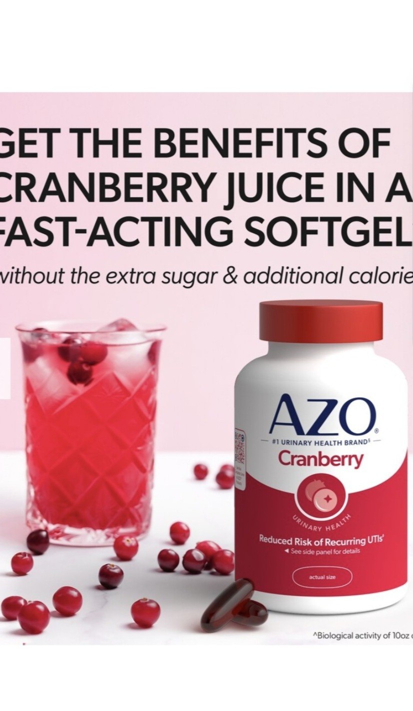 AZO Cranberry Urinary Tract Health Softgels 100ct Women 120mg Non-GMO