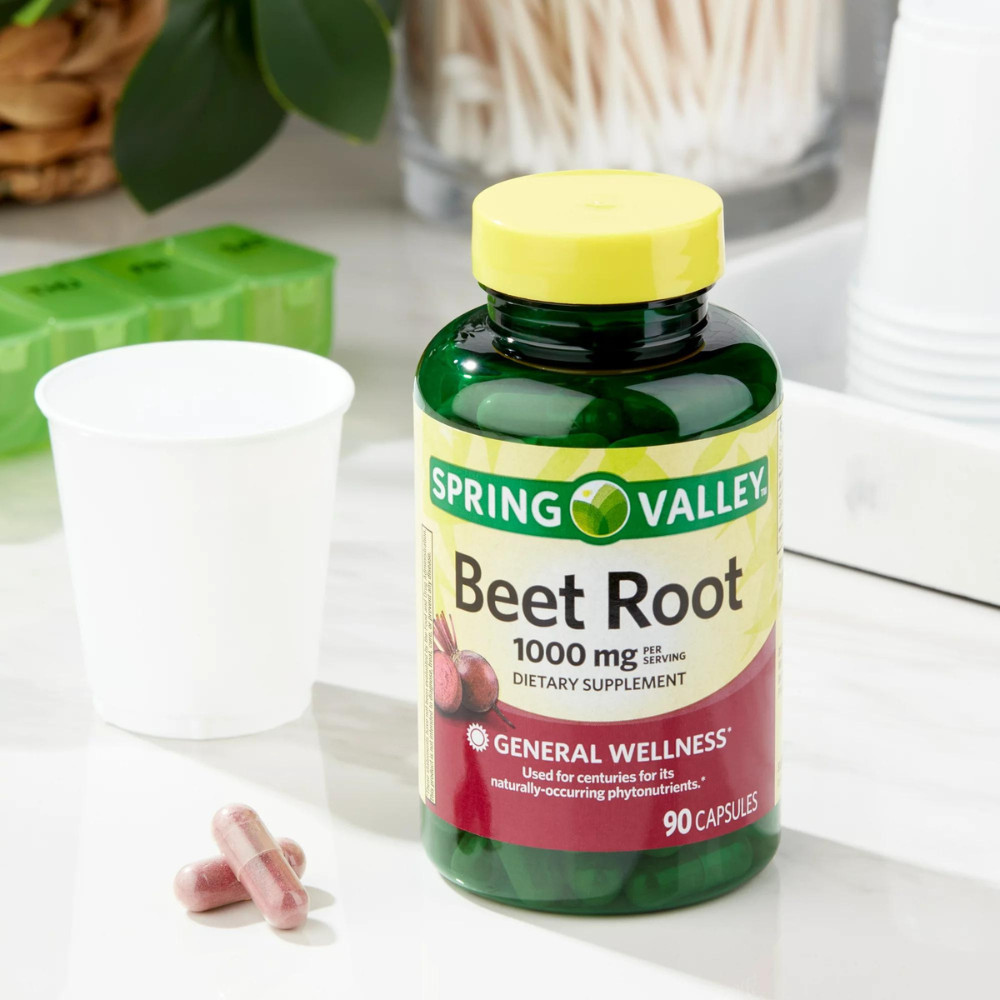 New Spring Valley Beet Root Blood Health Dietary Supplement, 1000 mg, 90 count