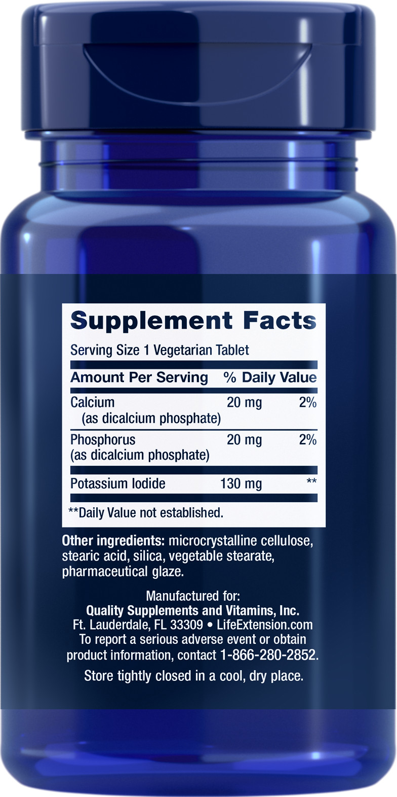 Life Extension Potassium for Thyroid and Radiation 130 mg