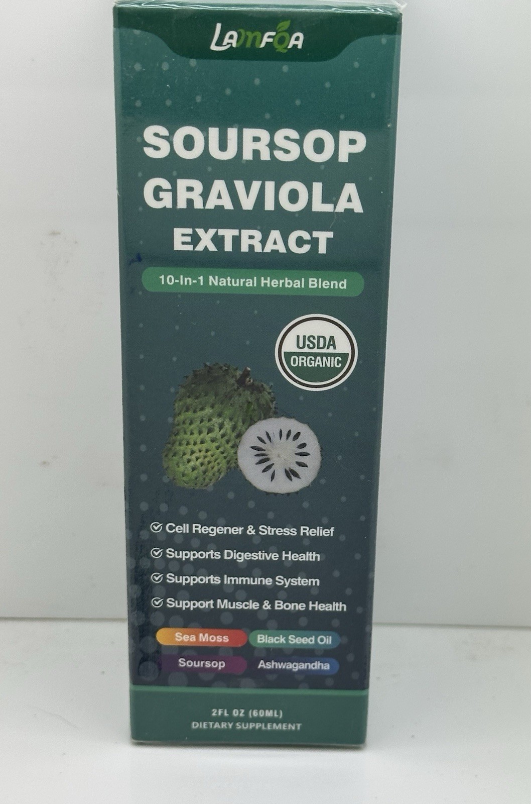 Lamfoa Soursop Graviola Extract Liquid Supplement 60ml Sea Moss Black Seed Oil