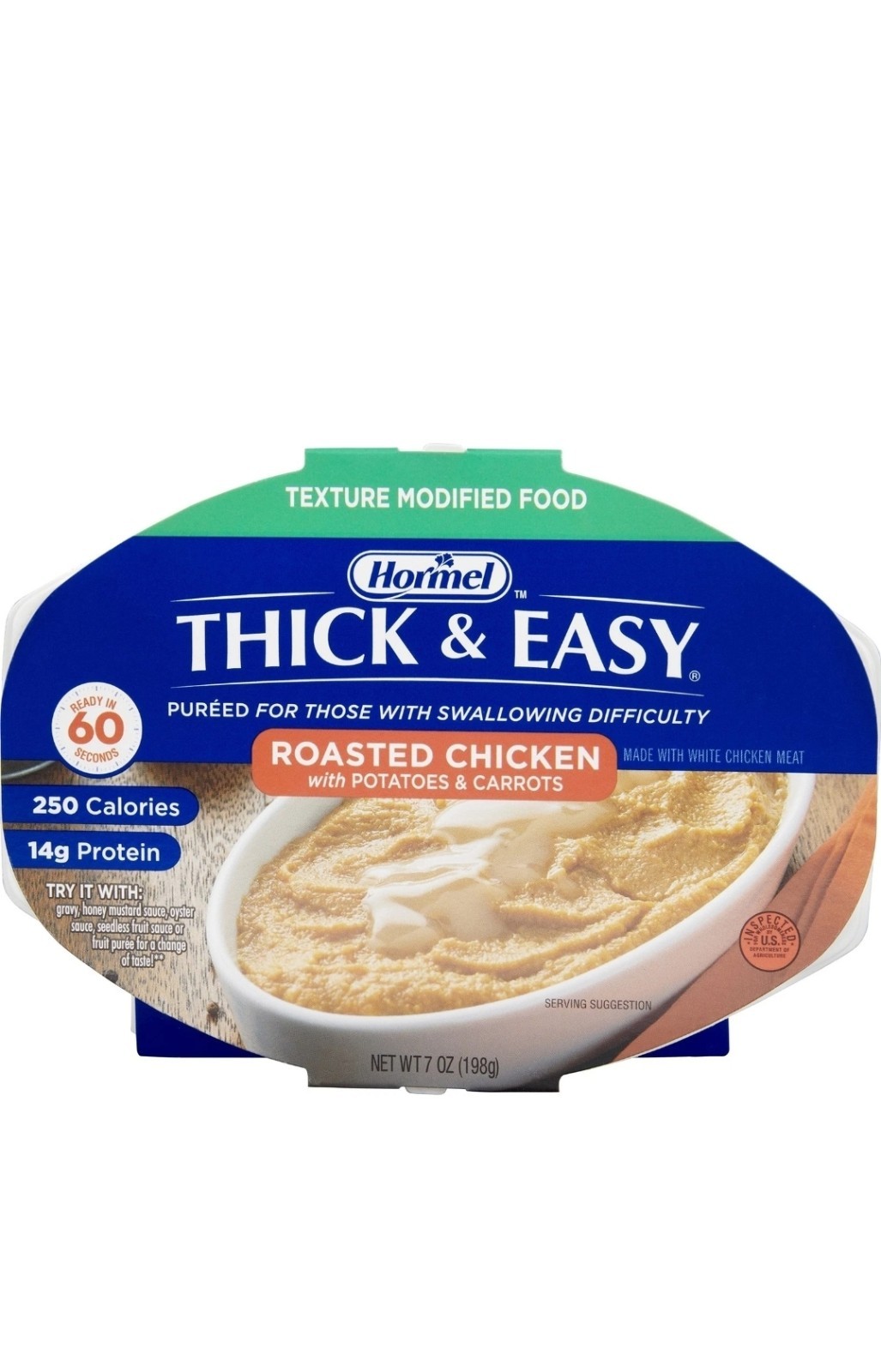 Thick & Easy 60748 Purees Microwave Meal Roasted Chicken Dinner 7 oz 7 Ct