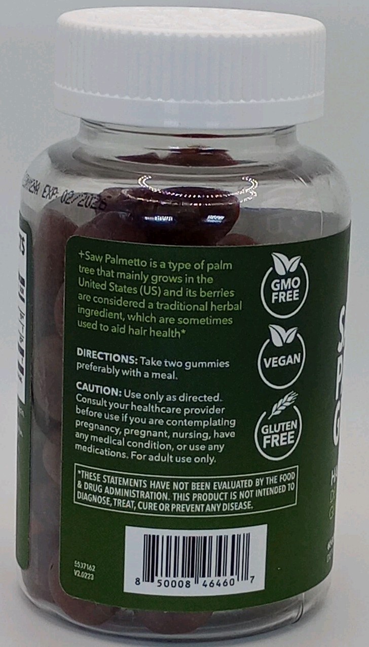 X2 Havasu Nutrition Saw Palmetto Gummies Hair Growth Supplement 60ct Men & Women