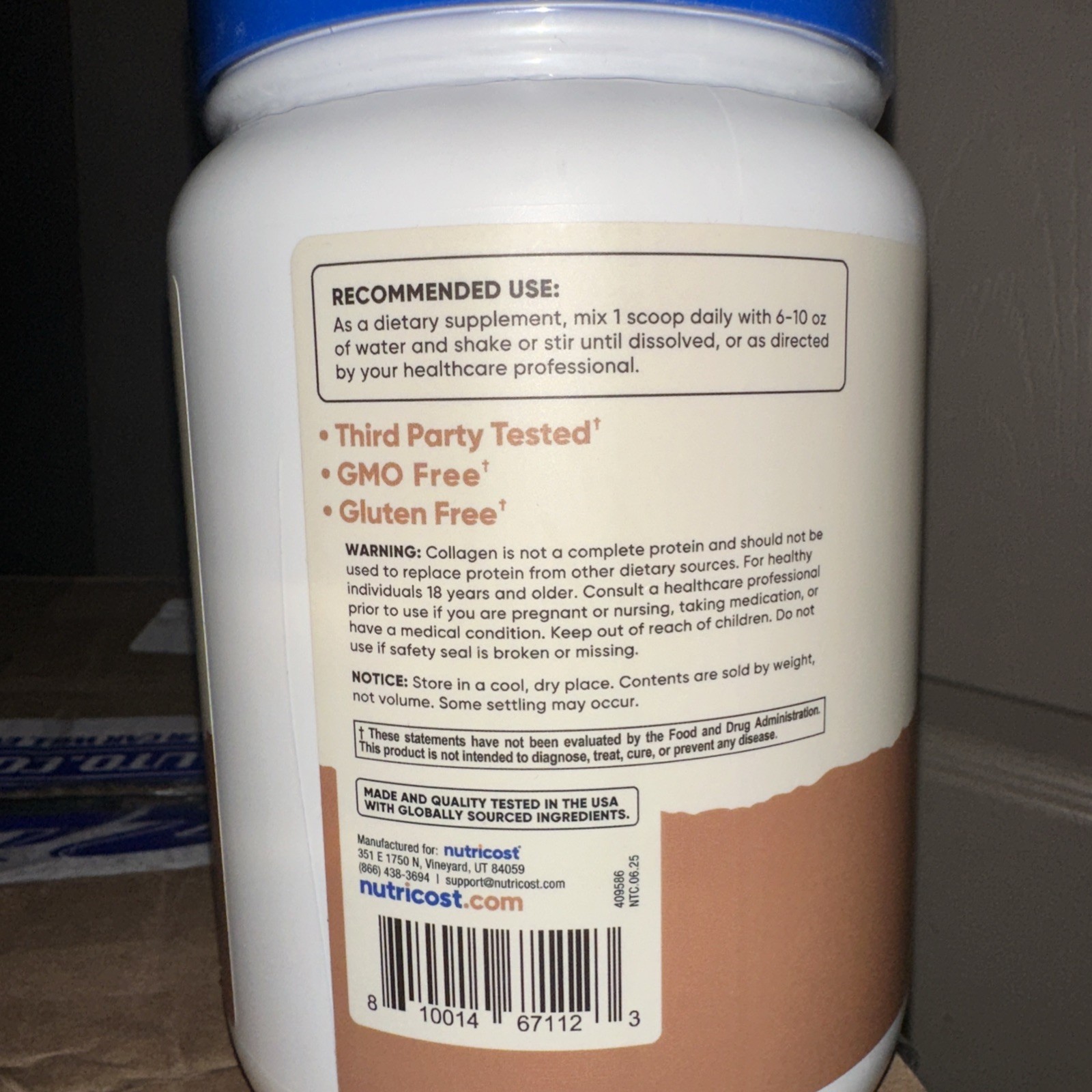 Nutricost Grass-Fed Collagen Powder 1LB (454 G) (Salted Caramel)