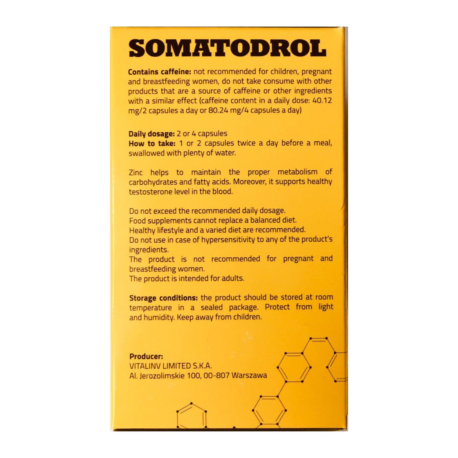 SOMATODROL – 60-120 Capsules – Testo-Booster Muscle Regeneration Muscle Strength