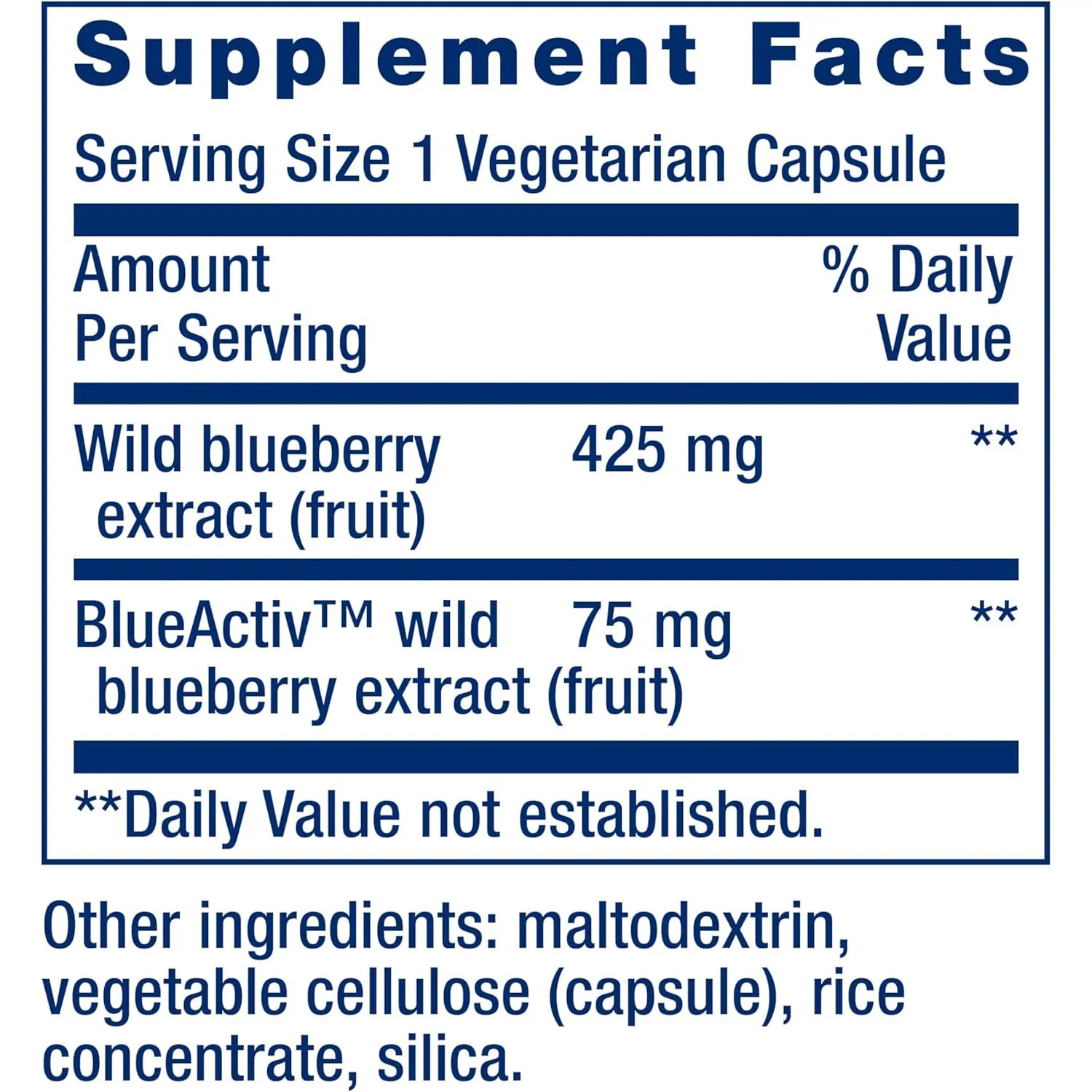 Life Extension Blueberry Extract Capsules, 60 Vegetarian Capsules