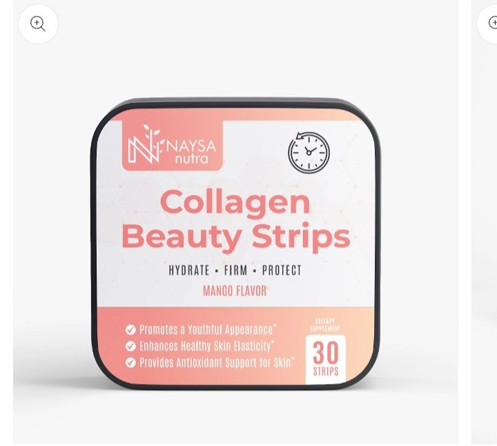 Naysa Nutra Collagen Beauty Oral Strips Mango Flavor Hair Skin Nails 30
