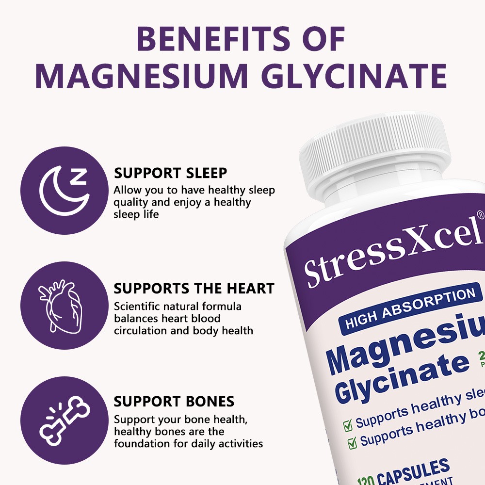 Magnesium Glycinate 240mg Support Heart Healthy,Sleep Gluten-Free 30/60/120Caps