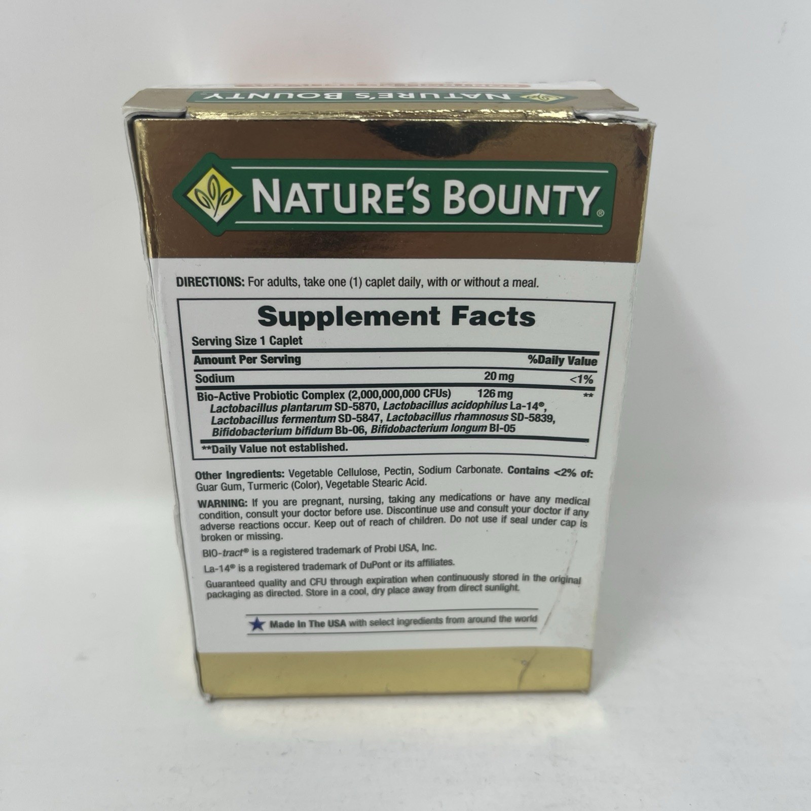 Nature’s Bounty Probiotic CD Dietary Supplement Non-GMO 30 Count – Exp 08/2026