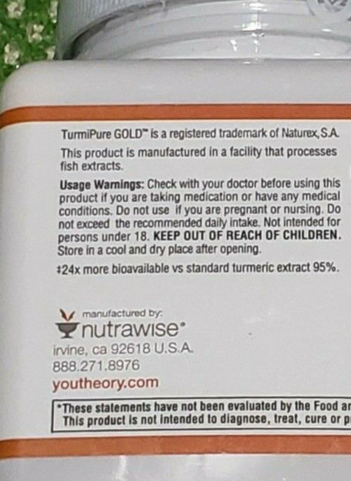 YOUTHEORY – TURMERIC POWDER – Tropical – Feature TurmiPure gold – Exp 8/2024